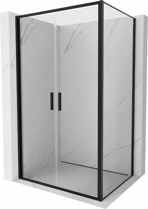 Kabina prysznicowa Mexen Exo uchylna 90 x 75 cm transparent czarna 1 szt.