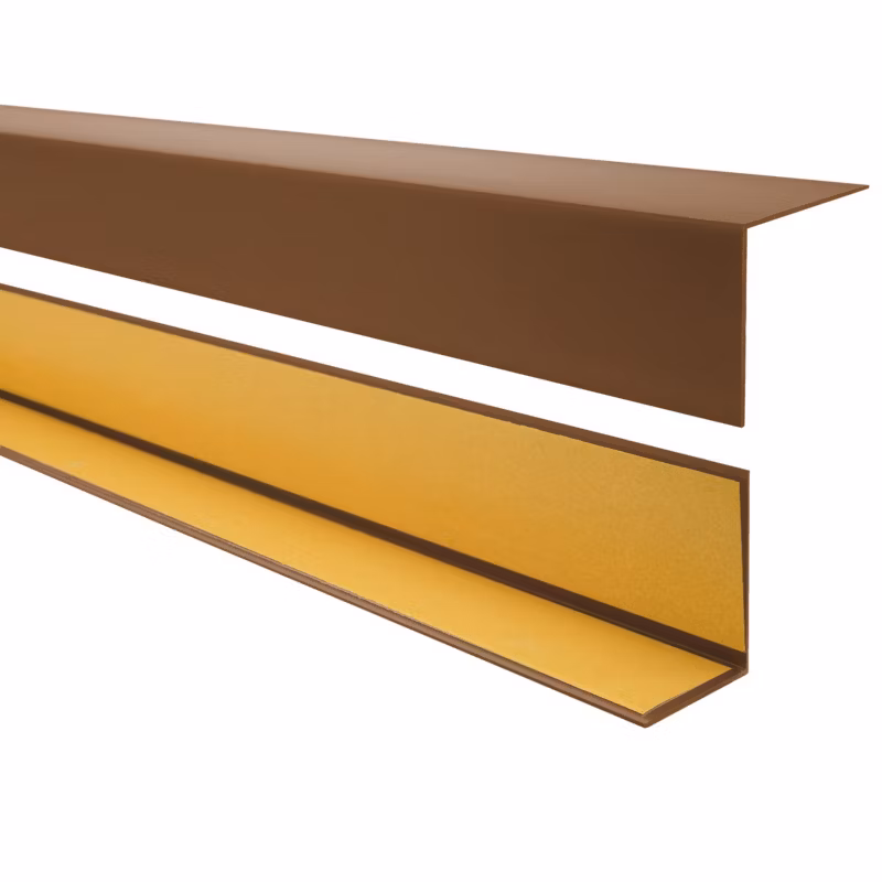 Kątownik twardy samoprzylepny PCV 50×50 mm QUEST, Profil Narożny Dekoracyjny L – 100 cm, brąz