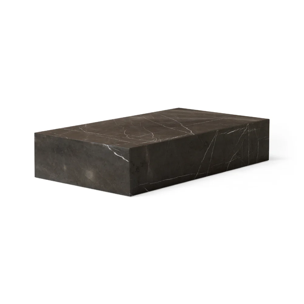 Stolik kawowy PLINTH GRAND brązowo-szary marmur