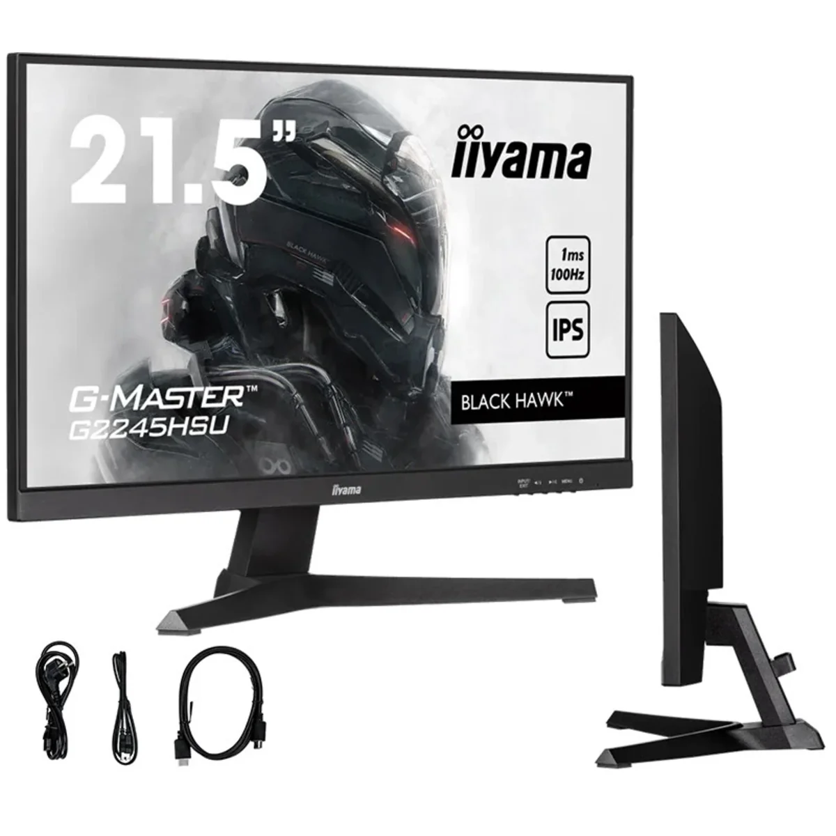Monitor iiyama G-Master Black Hawk G2245HSU-B2 22″ IPS LED 1ms 100Hz /HDMI, DisplayPort, hub USB/ FreeSync, FlickerFree G2245HSU-B2
