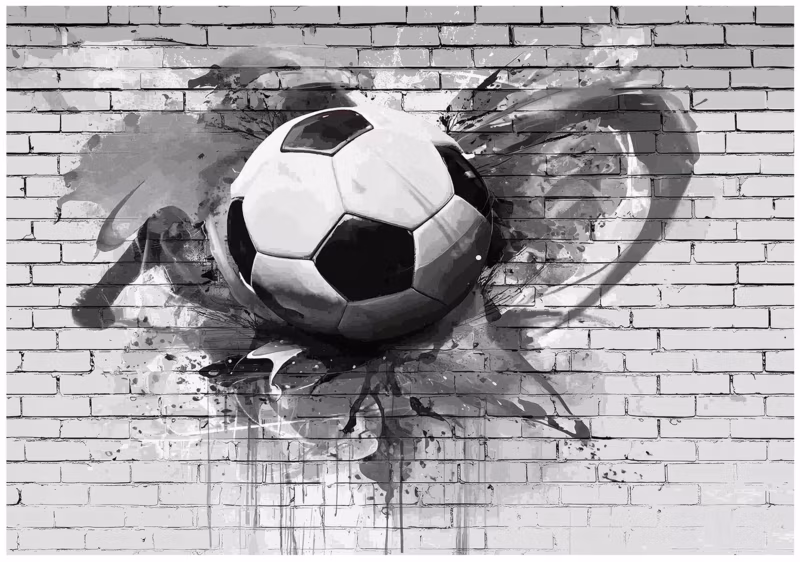 Fototapeta WALLARENA Dla Dzieci Na Flizelinie 3D Piłka Nożna Graffiti 400×280 cm 1 szt.