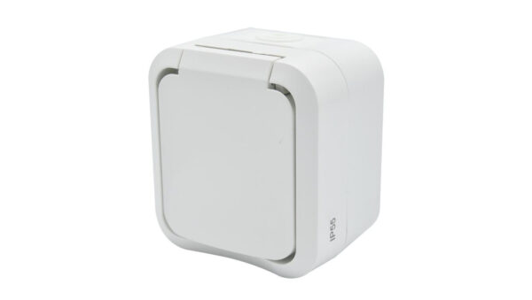 Gniazdo z uziemieniem pojedyncze natynkowe Aqua Pro IP55 białe 60224