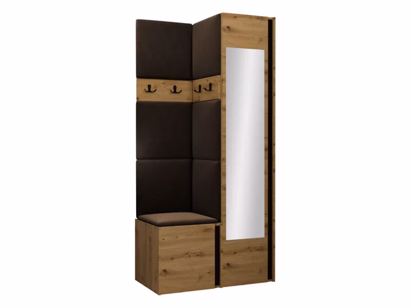 Garderoba MIRJAN 24 Orion XXV dąb artisan/czarny + brązowy 1 kpl.