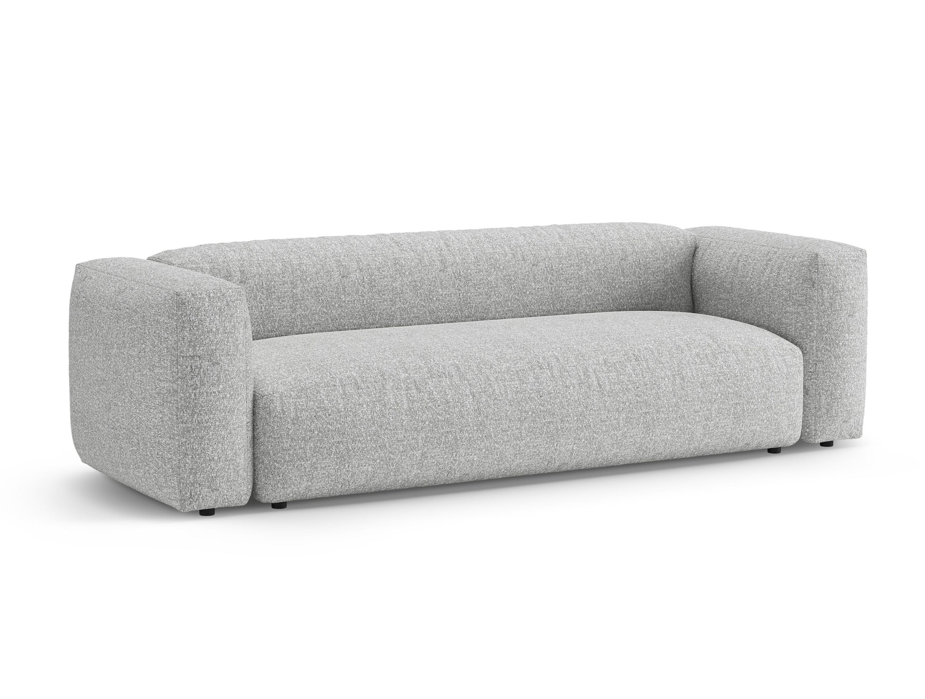 Sofa 3-osobowa z funkcją spania MARTINA srebrny boucle