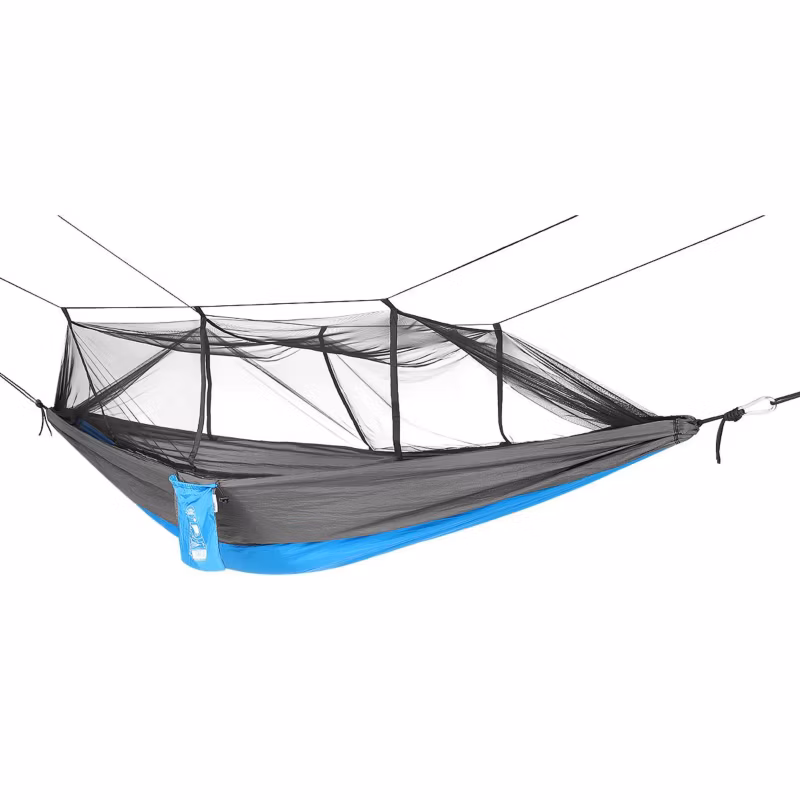 Hamak Enero Camp turystyczny 2 osobowy 270X140cm z moskitierą niebieski 1szt