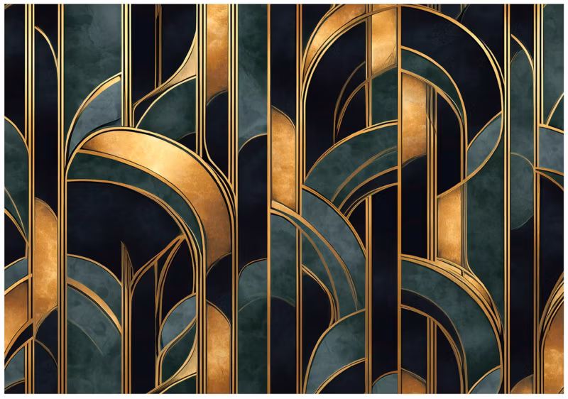 Fototapeta WALLARENA Do Sypialni Salonu Na Flizelinie Art Deco Abstrakcja Glamour 400×280 cm 1 szt.