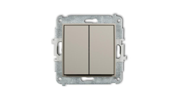 MINI Mechanizm łącznika żaluzjowego z podtrzymaniem (dwa klawisze bez piktogramów) taupe 60MWP-88.1