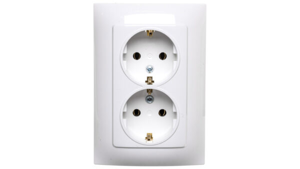 Simon 10 Gniazdo podwójne SCHUKO białe 16A 250V IP20 CGSZ2/11