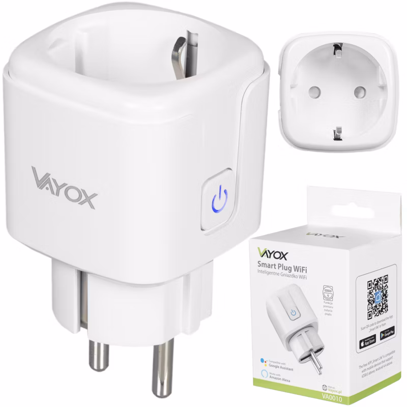 Inteligentne gniazdko Vayox VA0010 WiFi SMART Tuya pomiar zużycia energii 16A/3680W 1 szt.