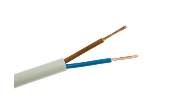 Przewód mieszkaniowy H03VV-F (OMY) 2×0,5 biały 300/300V /100m/