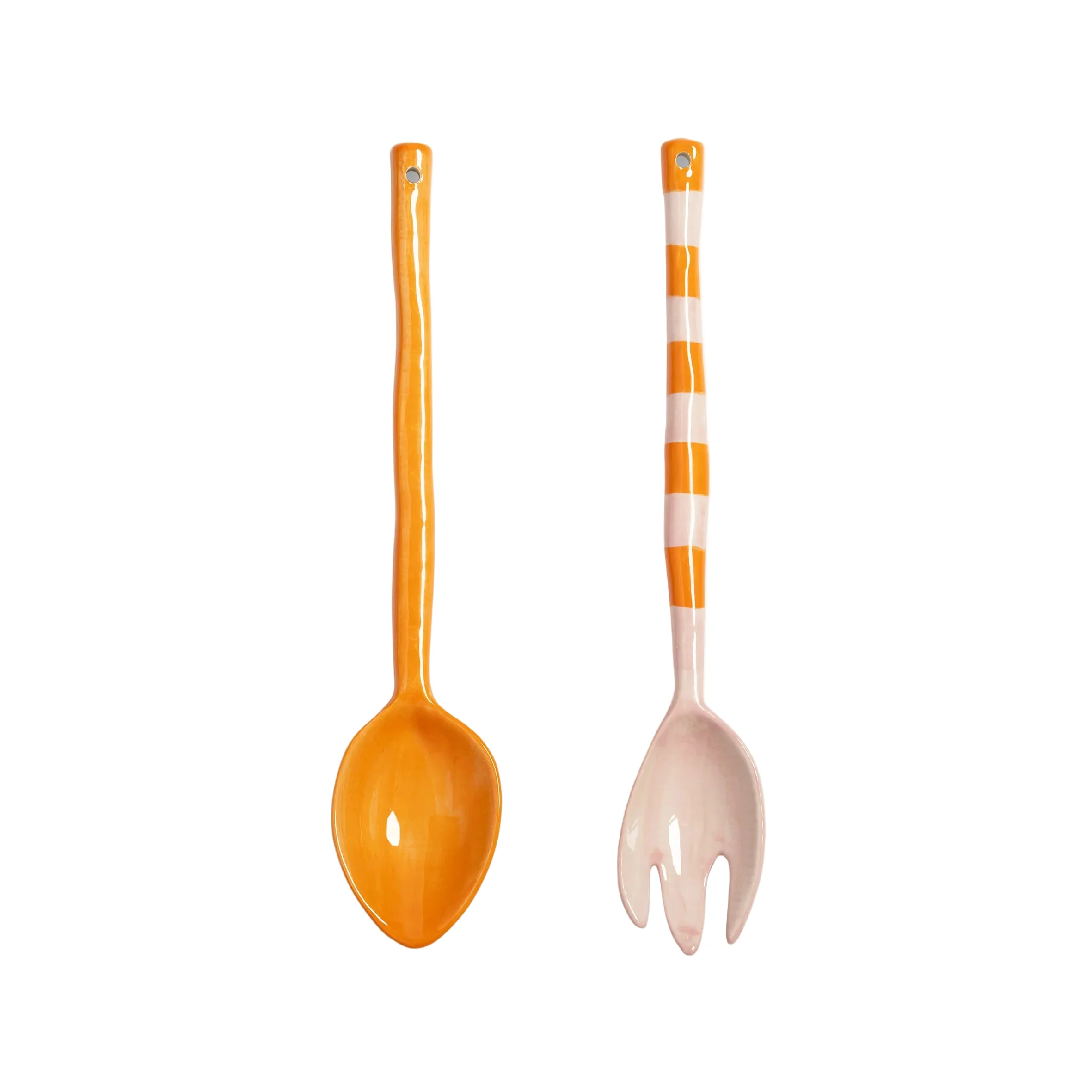Sztućce do sałaty BOAVISTA STRIPE pomarańczowy