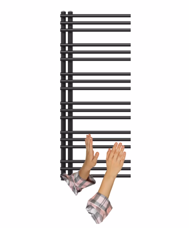Grzejnik Łazienkowy Granitan Milo 120/50cm Czarny Kaloryfer Drabinkowy 1kpl.