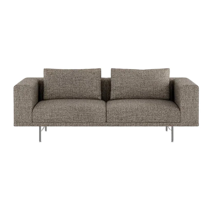 Sofa 2-osobowa LOFT brązowy boucle ze stalową podstawą