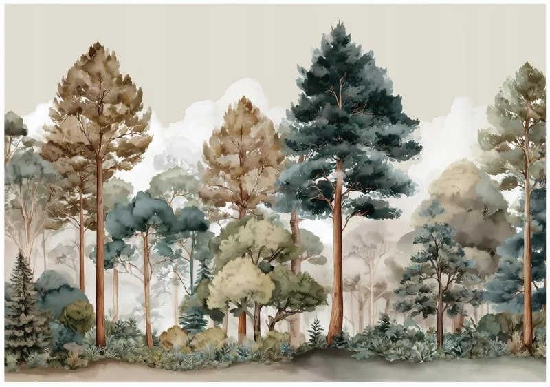 Fototapeta WALLARENA Dla Dzieci Na Flizelinie Las Natura Drzewa Zielony 350×250 cm 16362VX7 1 szt.
