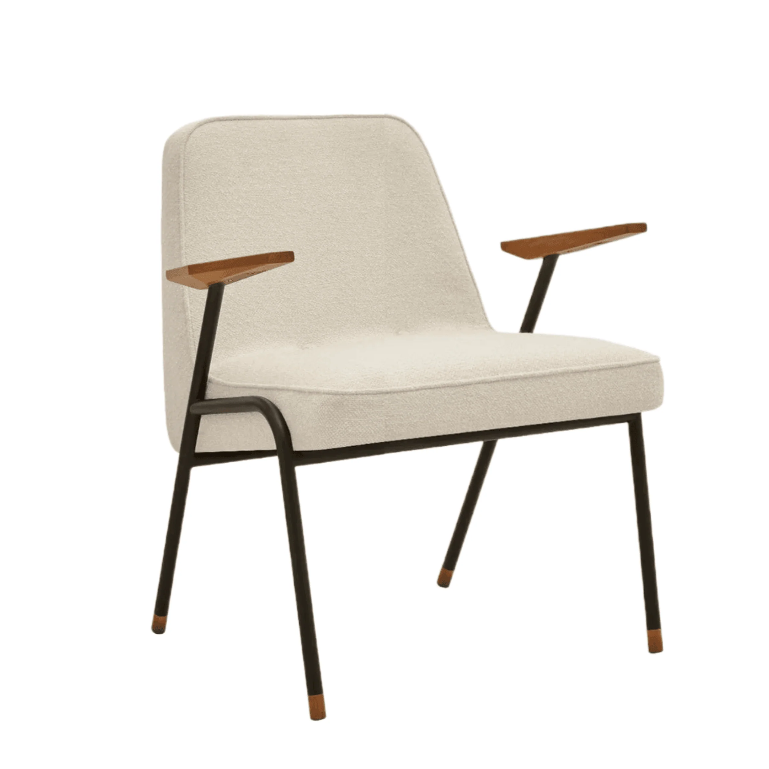 Fotel 366 METAL beżowy w tkaninie Boucle Creme