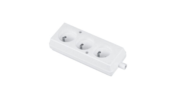 Gniazdo przenośne trzykrotne 16A 2P+Z 250V białe GN-370