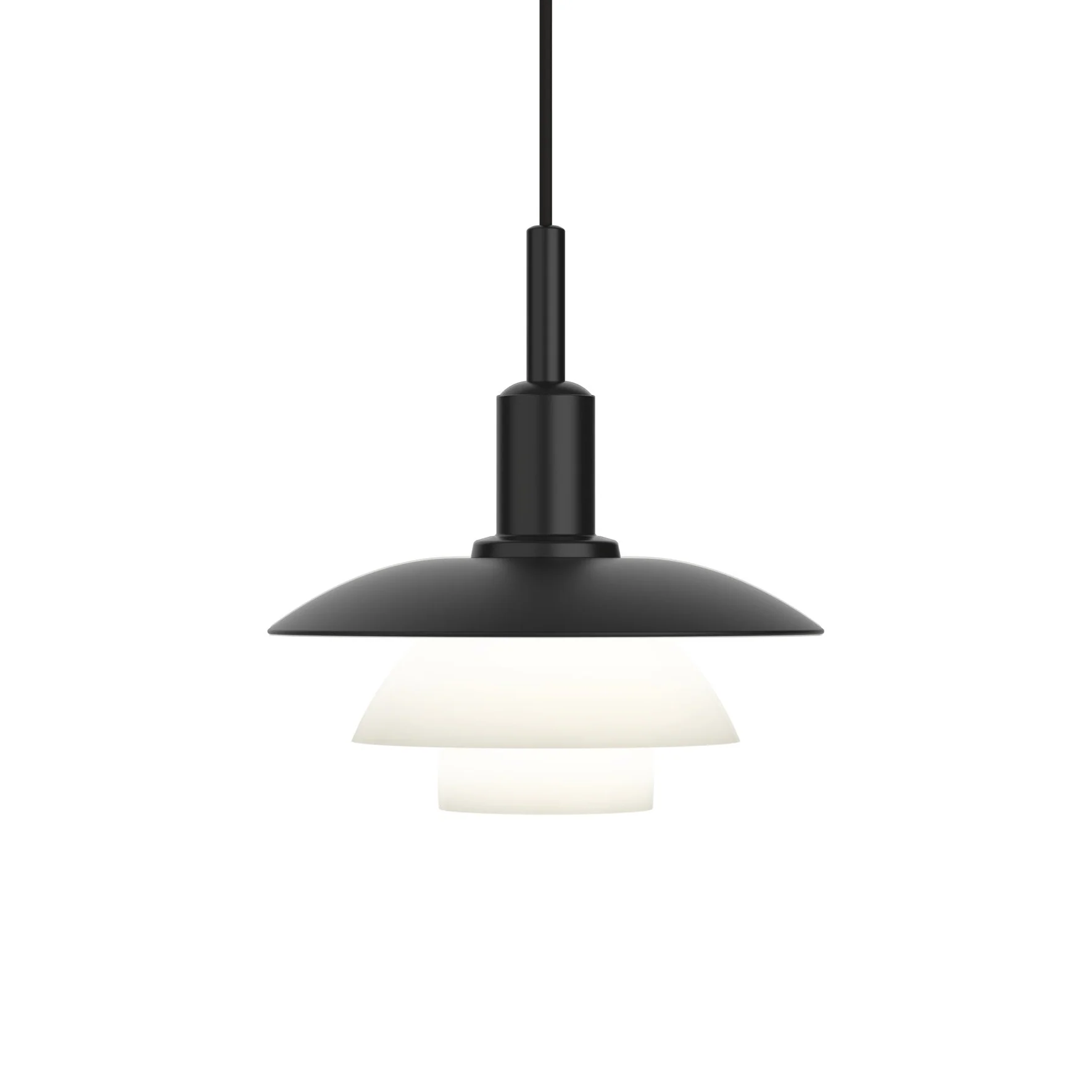 Lampa wisząca PH 3/3 biały z czarnym matowym wykończeniem
