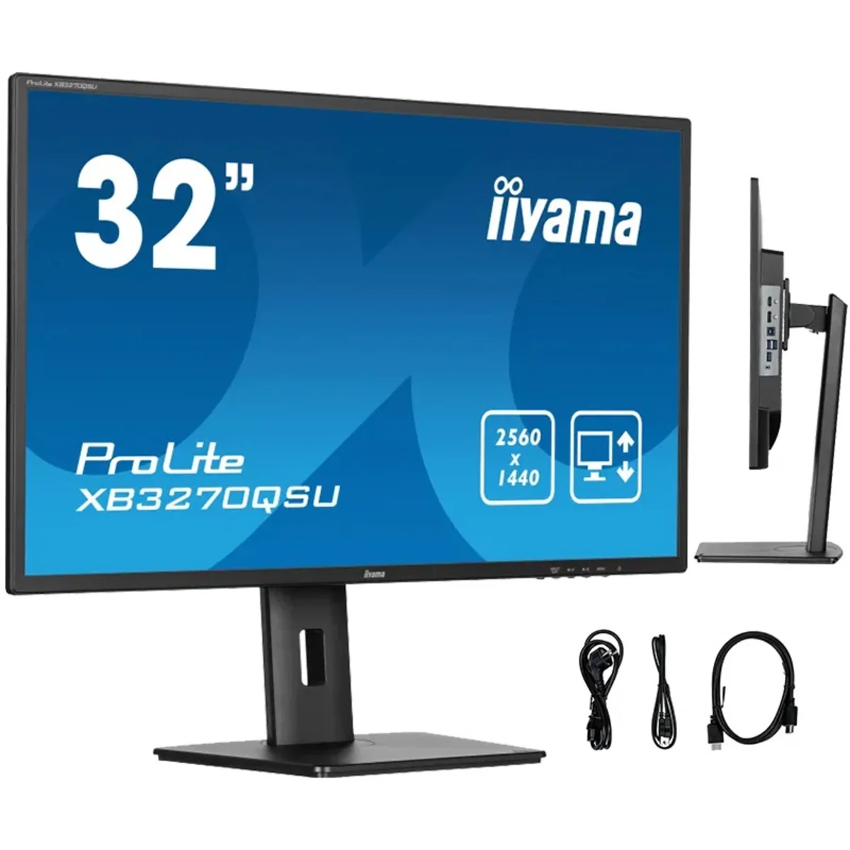 Monitor iiyama ProLite XB3270QSU-B1 32″ IPS LED WQHD 3ms 100Hz /2xHDMI DP/ FlickerFree HAS XB3270QSU-B1