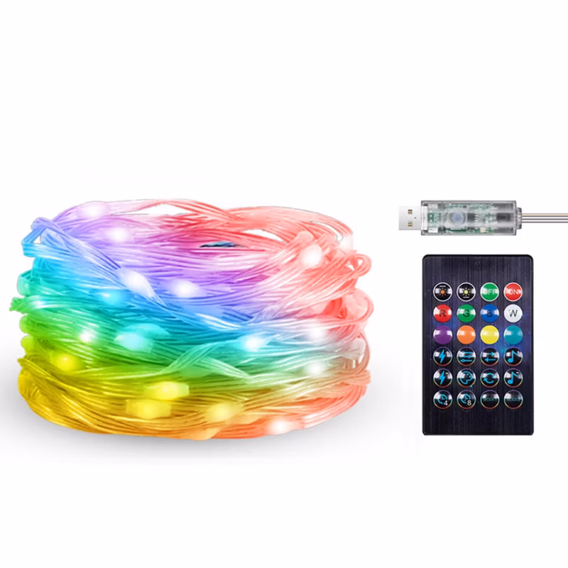 Girlanda ogrodowa Rabalux Biri biała LED 3.2W RGB Pilot IP44 10 metrów – 1 szt.
