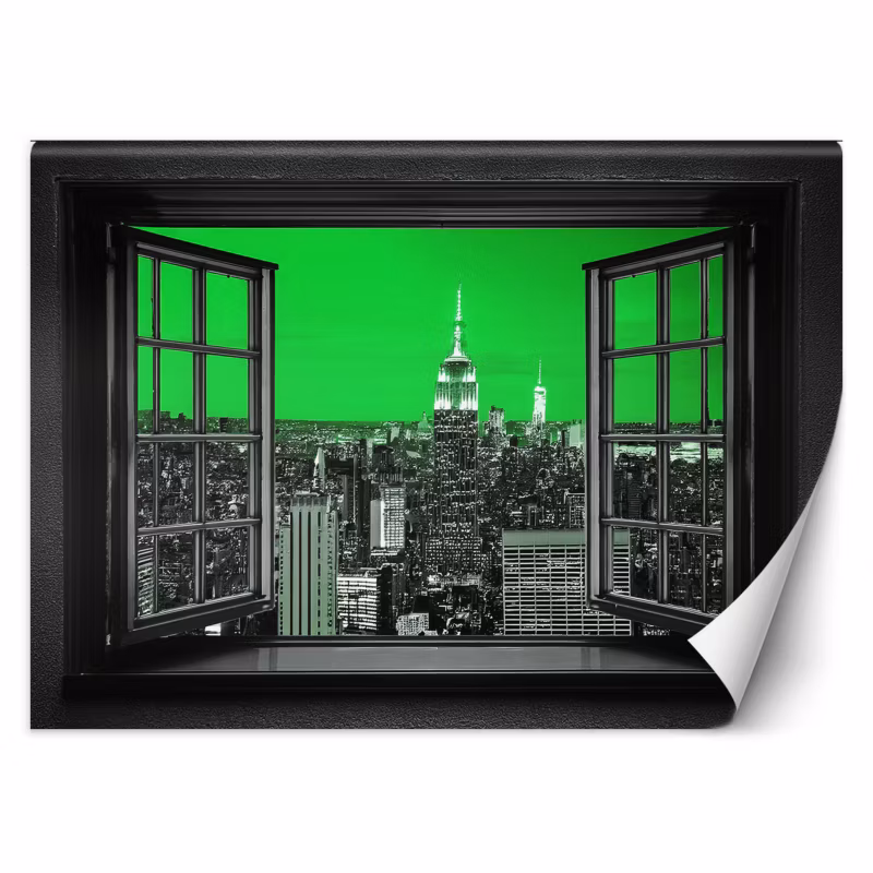 Fototapeta Feeby Widok z okna Miasto Niebo Zielony 400×280 1 szt