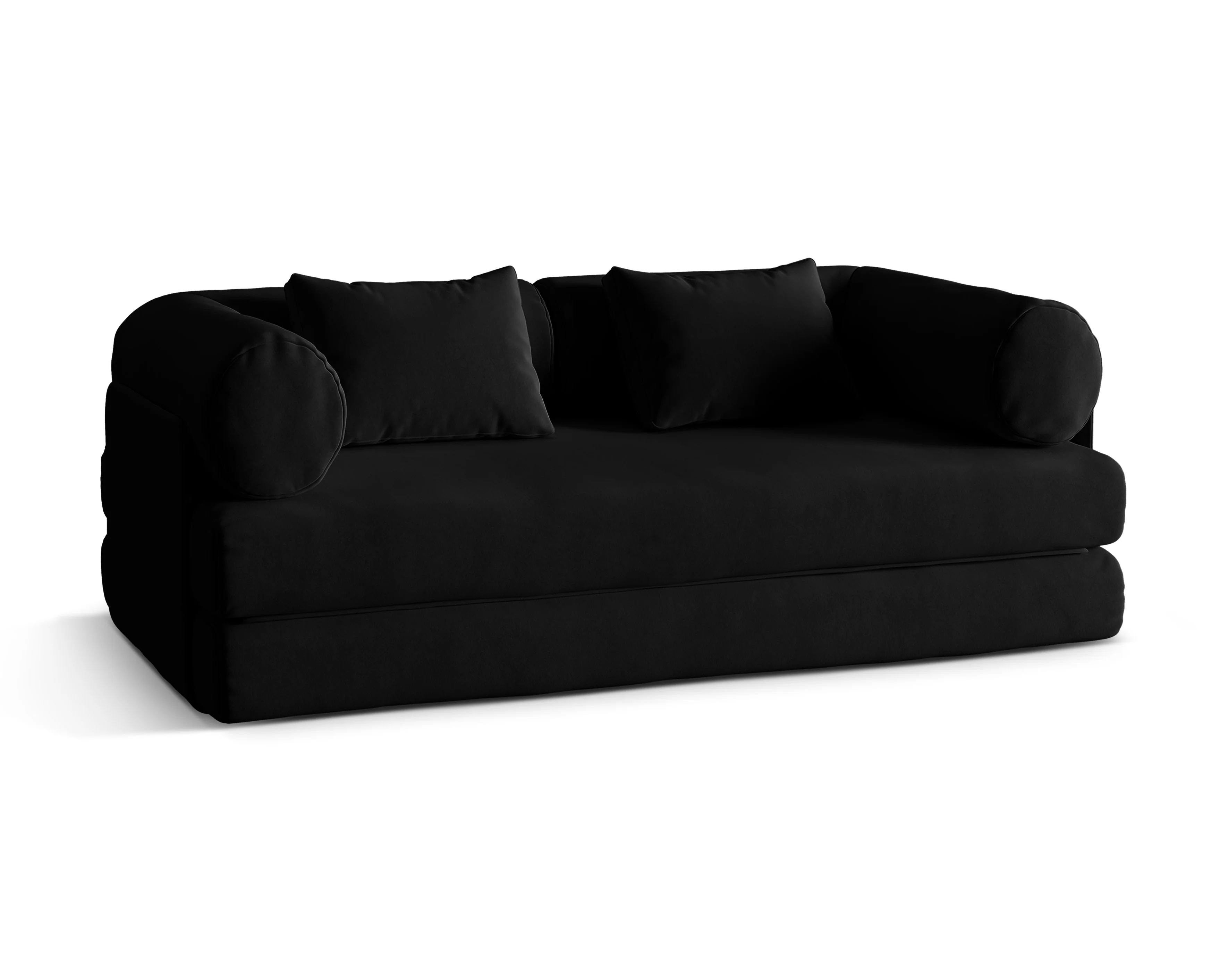 Sofa aksamitna 3-osobowa z funkcją spania DREAMY czarny