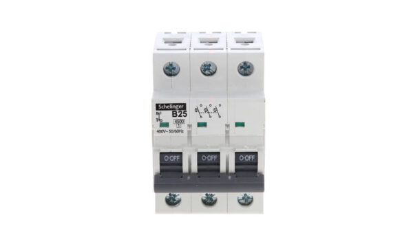 Wyłącznik nadprądowy 3P B 25A 4,5kA AC SCHELINGER A02-G7-3P-B25