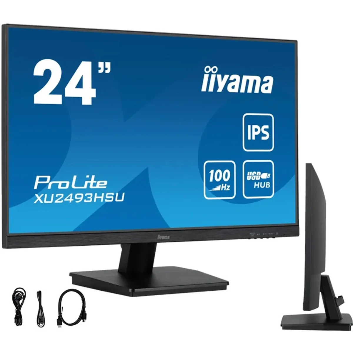 Monitor iiyama ProLite XU2493HSU-B7 24″ IPS LED 100Hz 1ms /HDMI, DisplayPort, hub USB/ FreeSync, FlickerFree XU2493HSU-B7