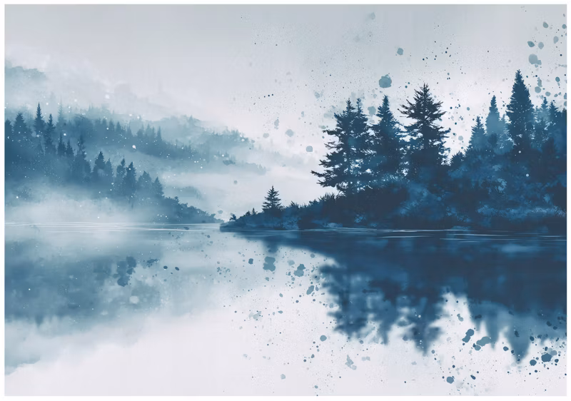 Fototapeta WALLARENA Do Sypialni Salonu Na Flizelinie Las Natura Jezioro Niebieski 400×280 cm 16139VX8 1 szt.