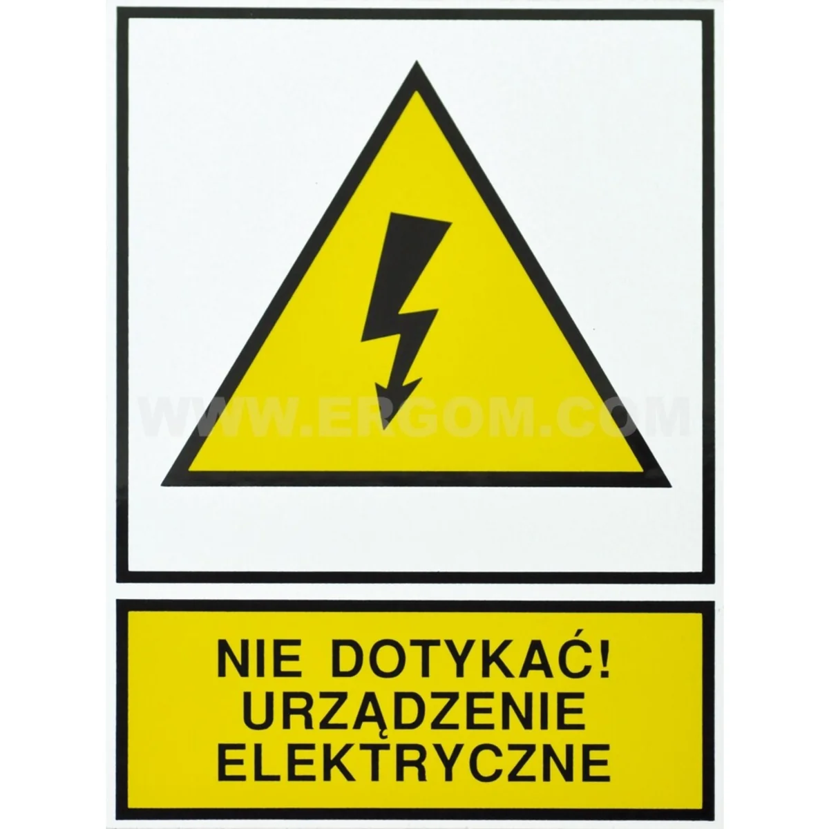 Tabliczka TZO – NIE DOTYKAĆ! URZĄDZENIE ELEKTRYCZNE 74x105mm żółta E04TZ-01011120100