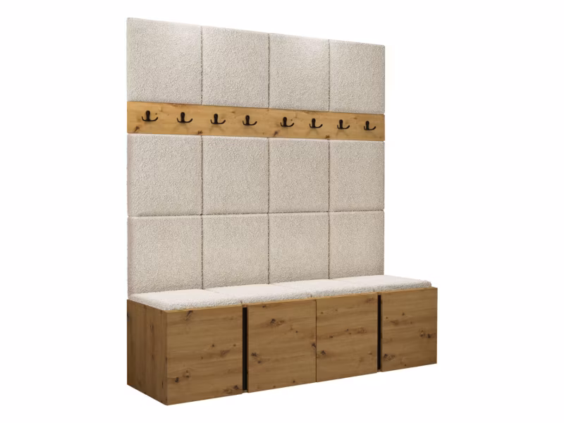 Garderoba MIRJAN 24 Orion V dąb artisan/czarny + beżowa bukla 1 kpl.