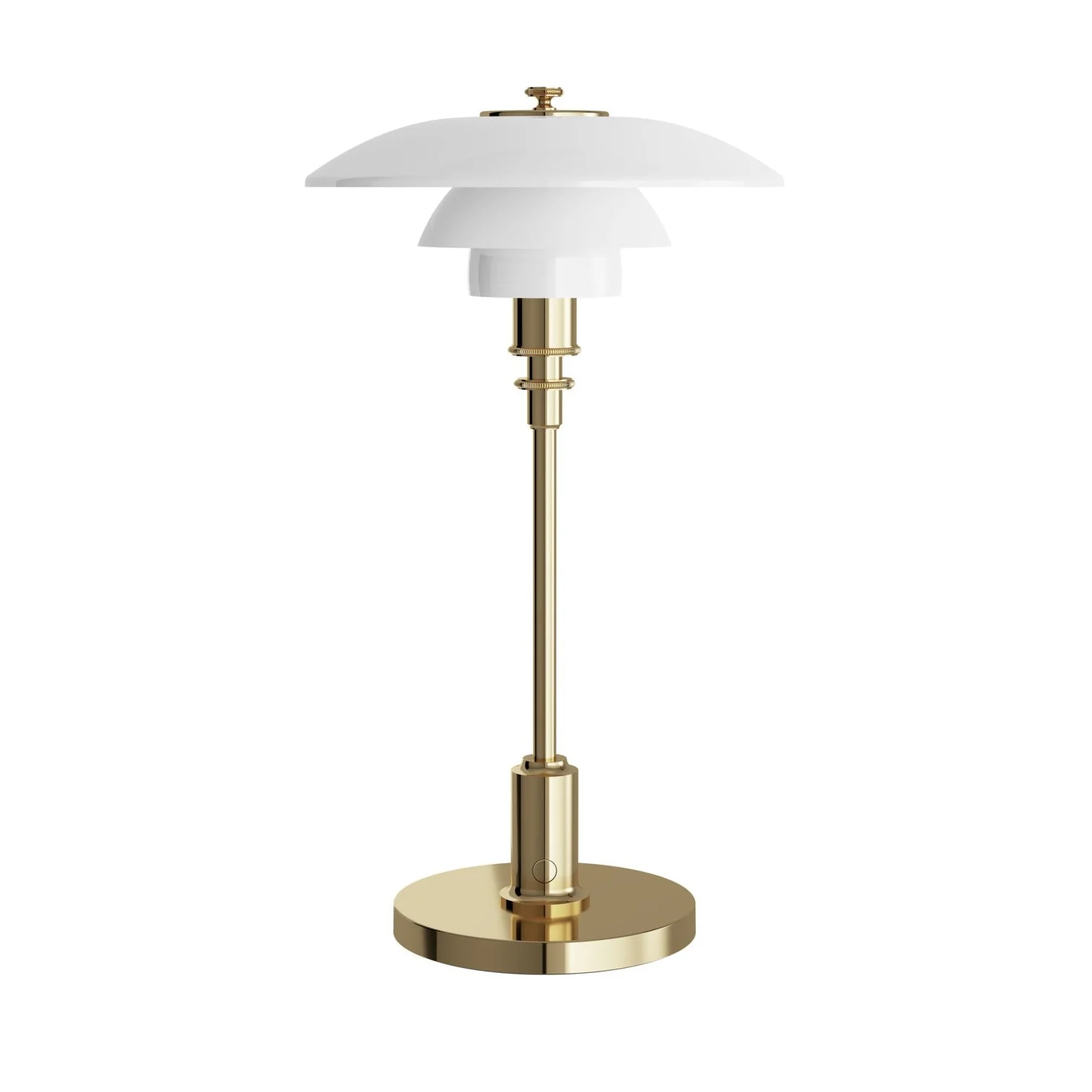 Lampa przenośna PH 2/1 biały z mosiężną podstawą