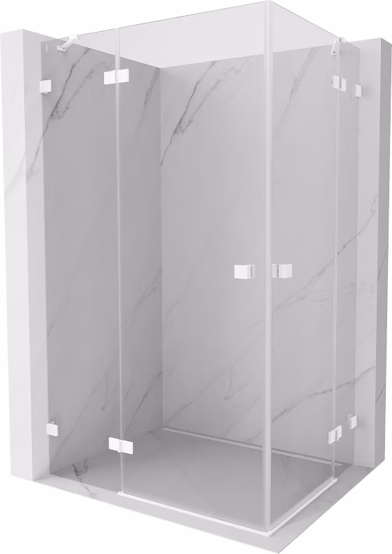 Kabina prysznicowa Mexen Lunar Duo uchylna 110 x 85 cm transparent biała 1 szt.