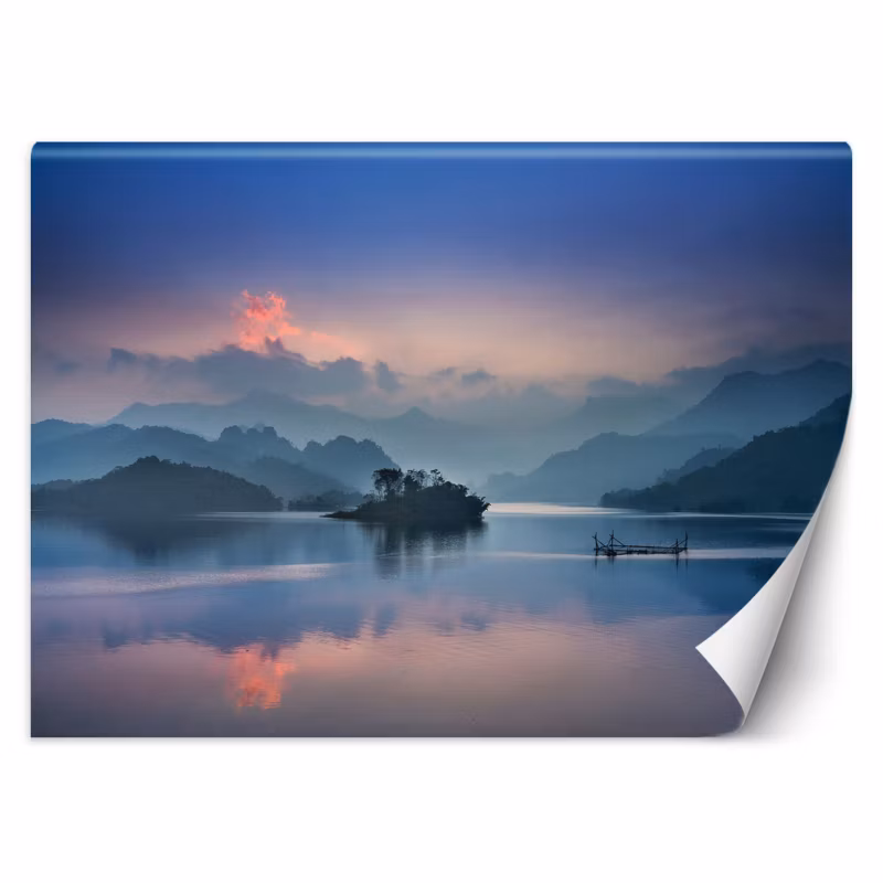 Fototapeta Feeby Widok na jezioro i góry we mgle 368×254 1 szt