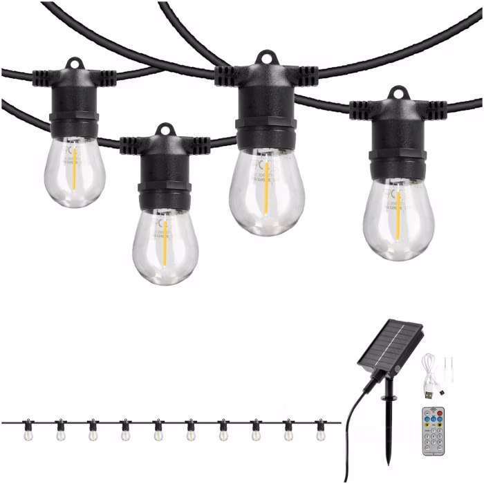Girlanda solarna Kobi 10m +10xE27 2700K IP54 1szt.