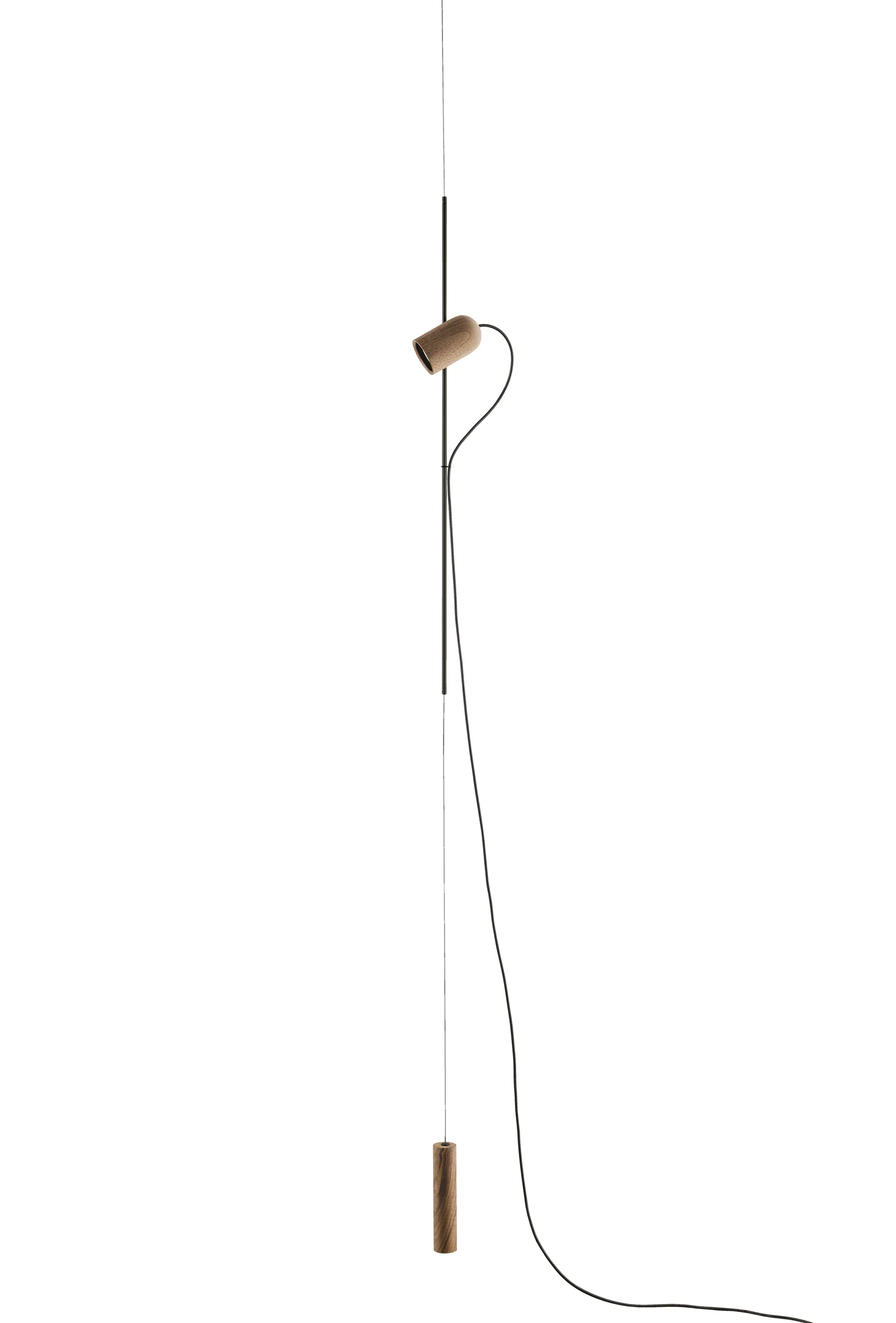 Lampa wisząca ONFA drewno orzechowe z grafitowym wykończeniem