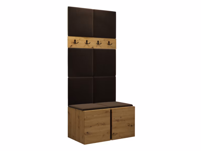 Garderoba MIRJAN 24 Orion IV dąb artisan/czarny + brązowy 1 kpl.
