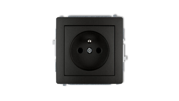 DECO Gniazdo pojedyncze z/u 2P+Z czarny mat 12DGP-1zp
