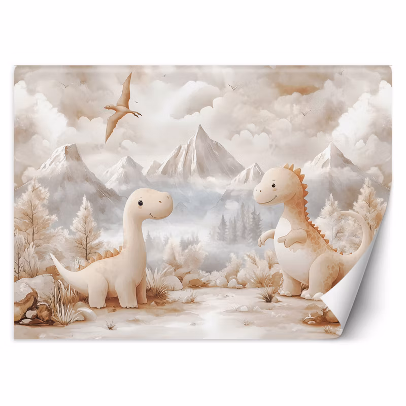 Fototapeta Feeby Urocze małe Dinozaury Krajobraz Beżowy 400×280 1 szt