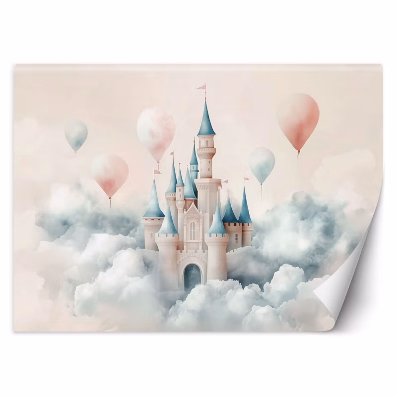 Fototapeta Feeby Zamek z balonikami w chmurach 350×245 1 szt