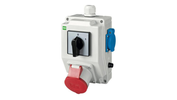 Zestaw instalacyjny z gniazdem 32A 5P+2P+Z RS-Z (0-1) czerwony 6275-00