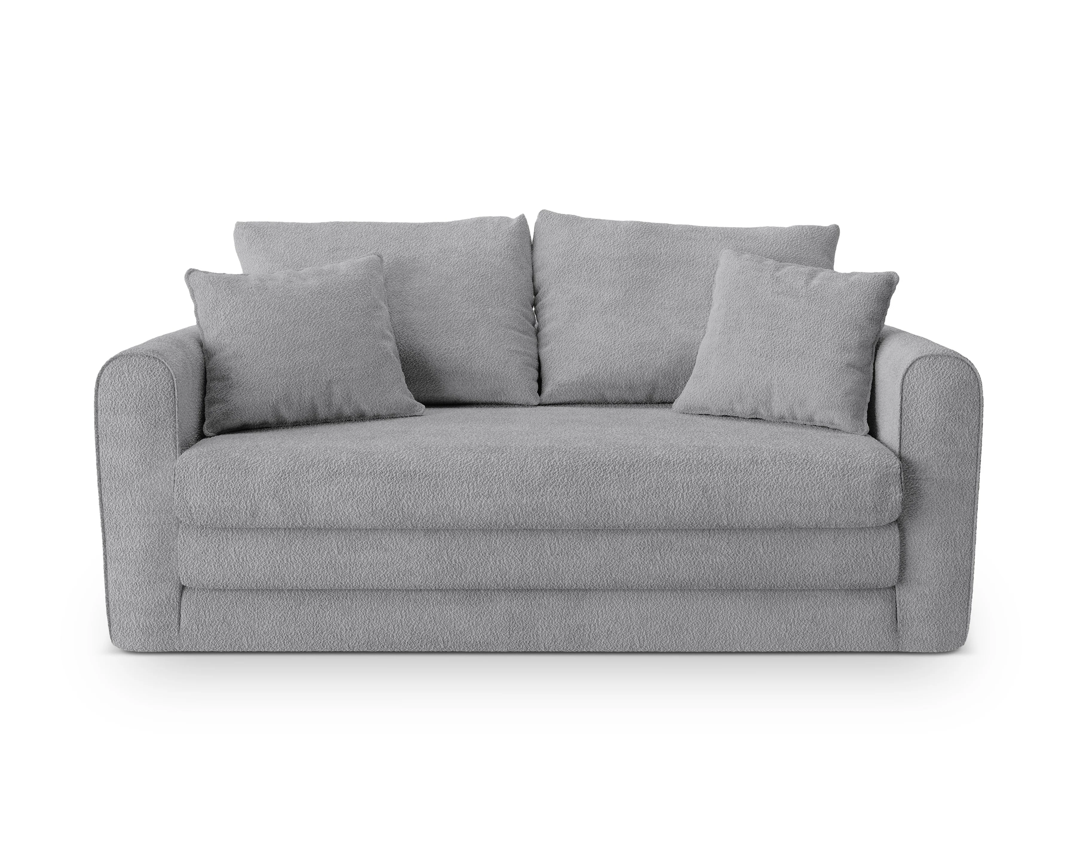 Sofa 2-osobowa z funkcją spania LIDO szary boucle