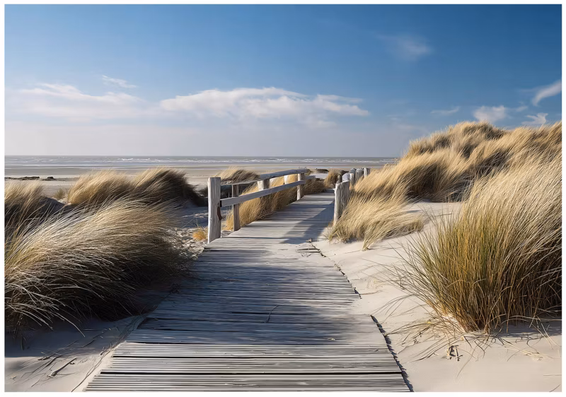 Fototapeta WALLARENA Do Sypialni Salonu Na Flizelinie Plaża Natura Morze Beżowy 350×250 cm 16053VX7 1 szt.