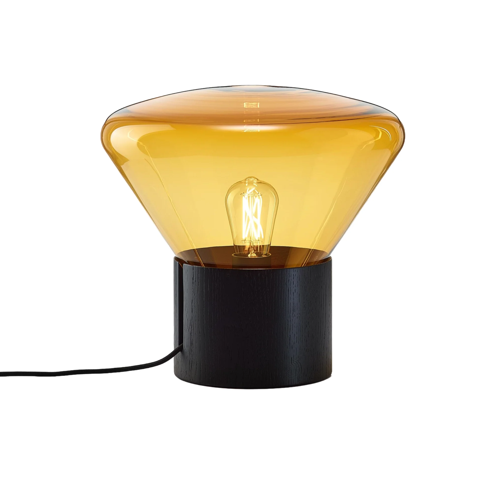 Lampa MUFFINS czarny dąb z dymionym brązowym szkłem – poekspozycyjna