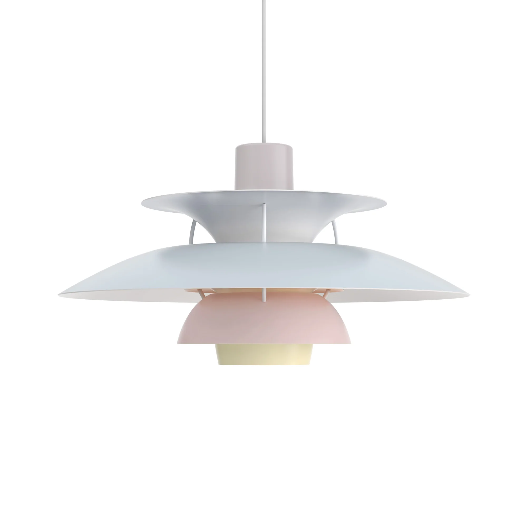 Lampa wisząca PH 5 pastelowy ostrygowy z błękitnym i różowym