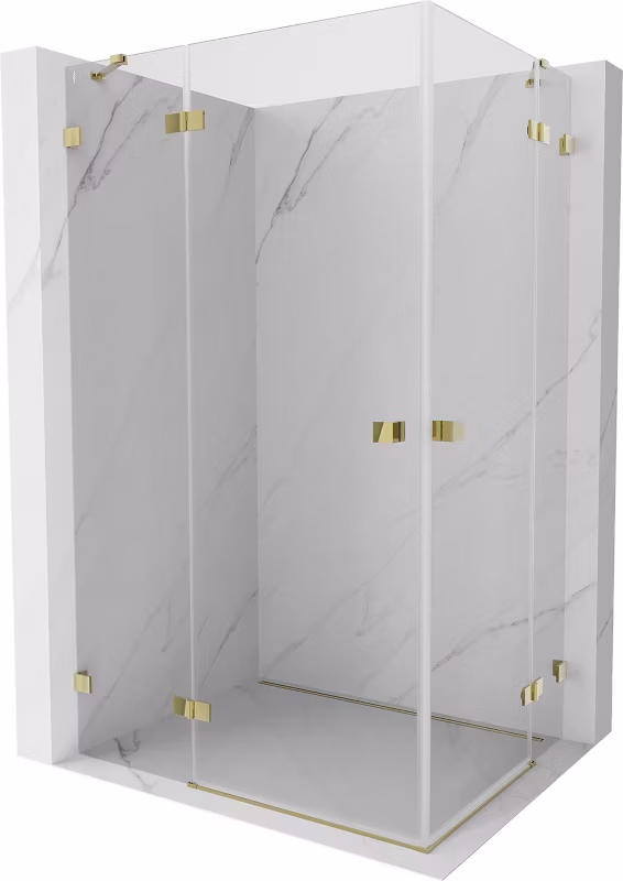 Kabina prysznicowa Mexen Lunar Duo uchylna 105 x 85 cm transparent złota 1 szt.