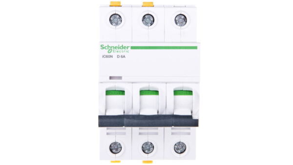 Wyłącznik nadprądowy 3P D 6A 6kA AC iC60N-D6-3 Acti9 A9F05306