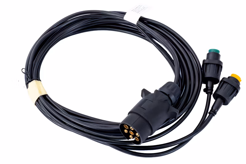 Instalacja elektryczna MANTES wiązka przyczepki 4m wtyczka 7PIN bajonety 2x5PIN 1 szt.