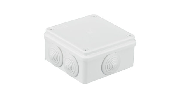 Puszka n/t hermetyczna 100x100x50 6 dławików IP65 biała S-BOX 106B