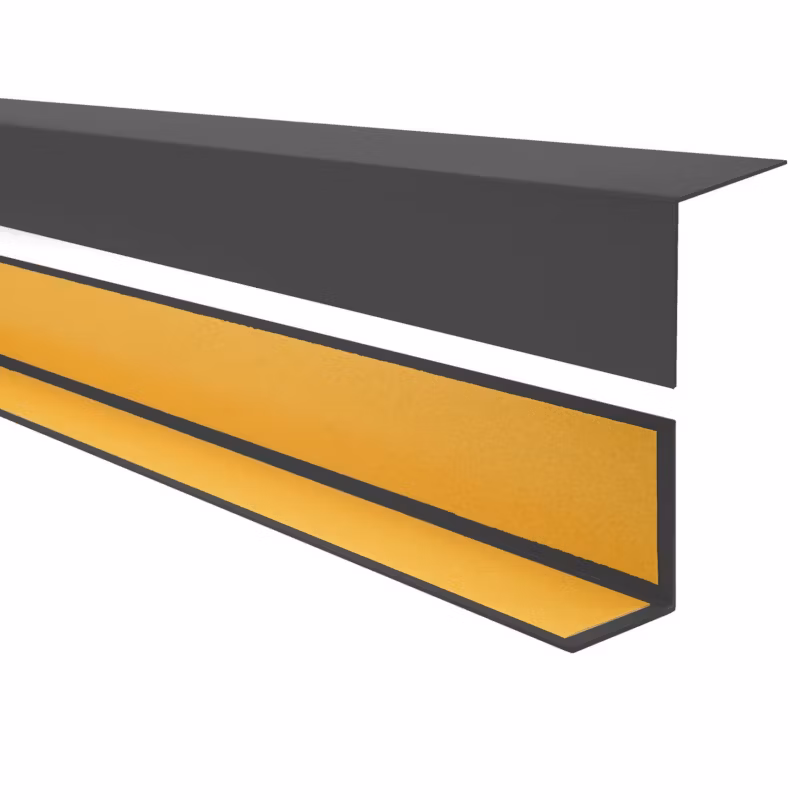 Kątownik twardy samoprzylepny PCV 15×15 mm QUEST, Profil Narożny Dekoracyjny L – 200 cm, ciemnoszary