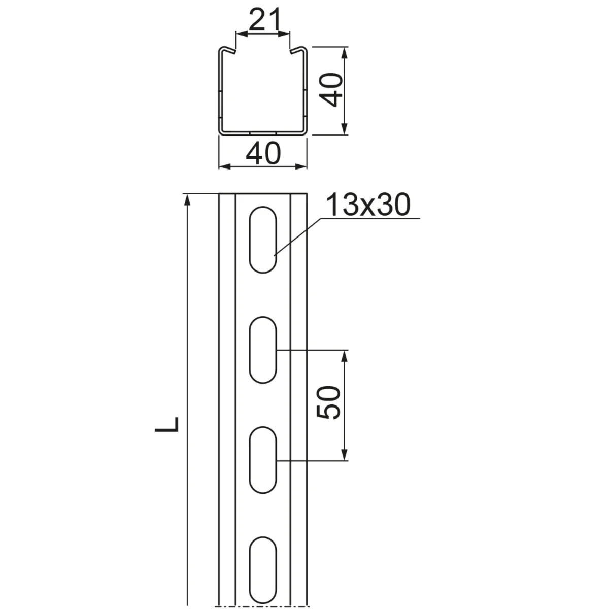 CWC40H40/3E Ceownik wzmocniony gr. blachy – 2 mm 611231
